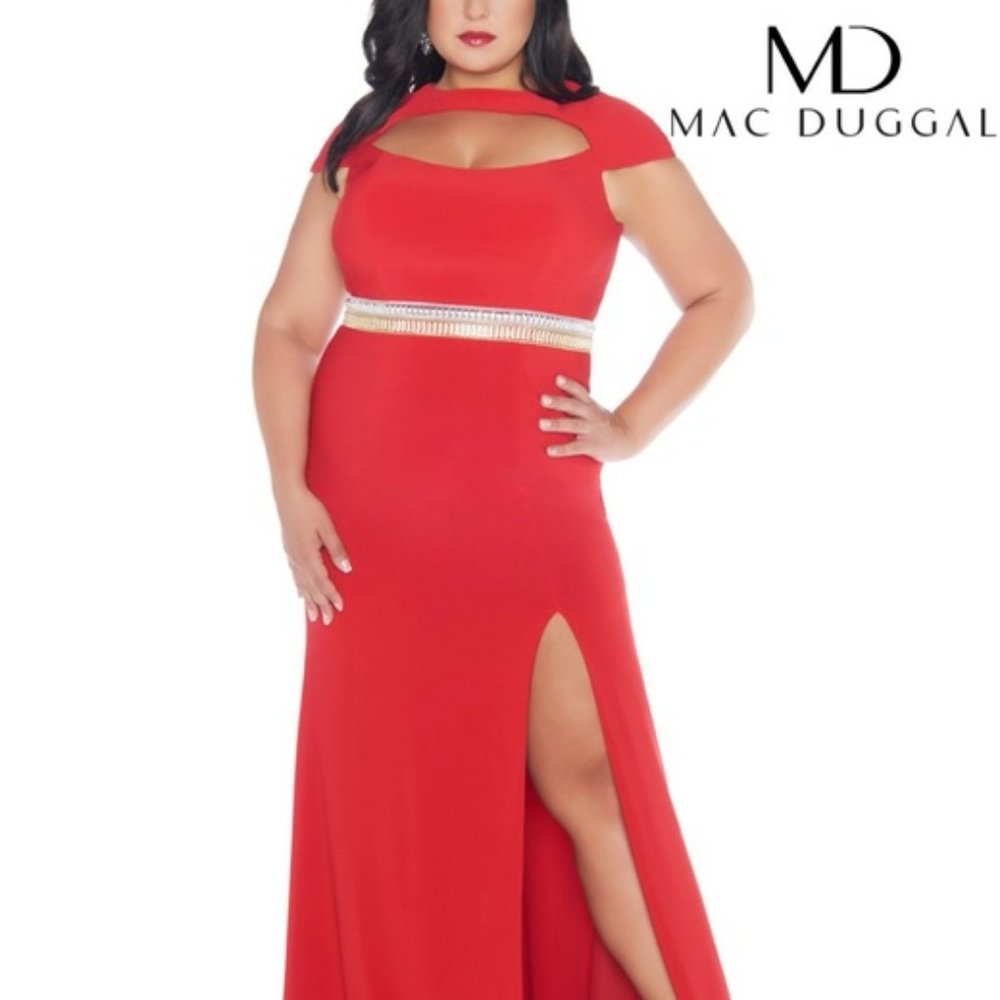 Mac Duggal Formal Red Plus Size Gown-Size 22W